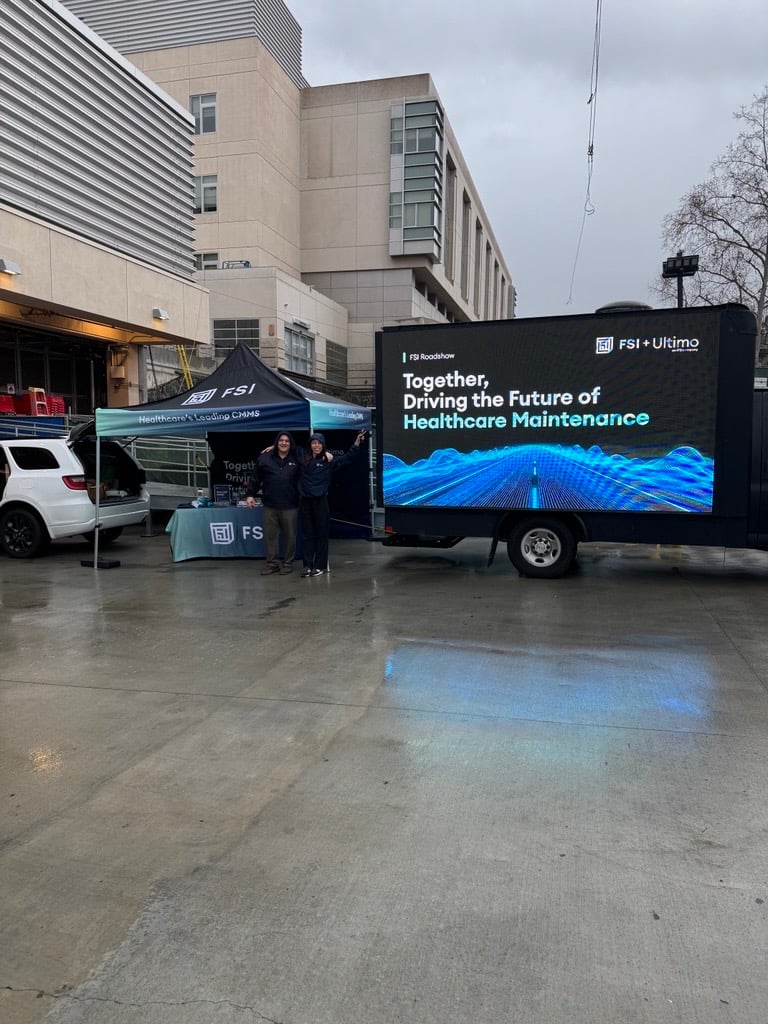 Truck and tent on rainy day
