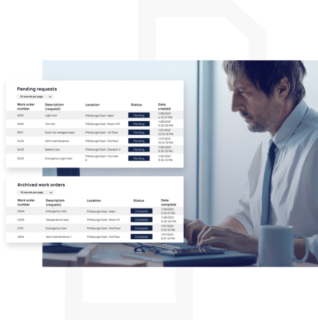 Man checking work orders with ISO CMMS