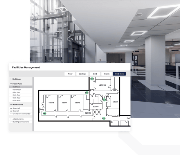 Facilites management floor planning CMMS display